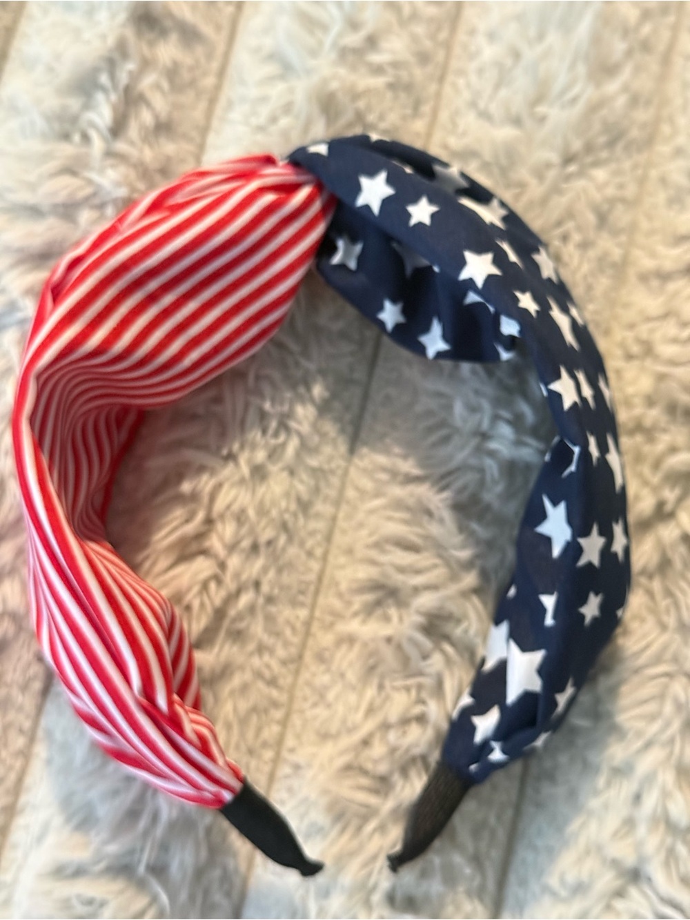 New Blue and Red Star & Stripe Knot Fabric Headband